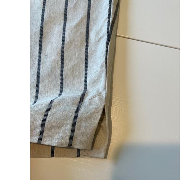 Tribal Fia Bermuda Shorts Linen Blend Pull On Striped Beige Gray Stretch Sz 10 - Picture 8 of 11